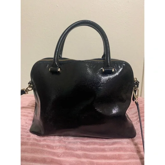 Kate Spade ♠️ Black Patent Leather Cameron Street Satchel - Picture 5 of 11